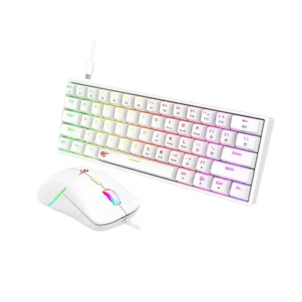 COMBO CLAVIER MOUSE GAMING HAVIT KB867 WHITE
